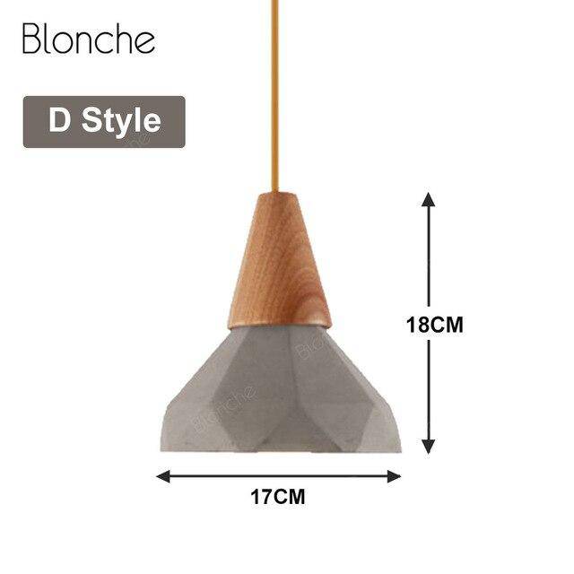 Suspension design LED en ciment et bois style Loft Decor - vue 8 sur 10