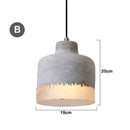Suspension design LED en ciment avec abat-jour de plusieurs formes Loft