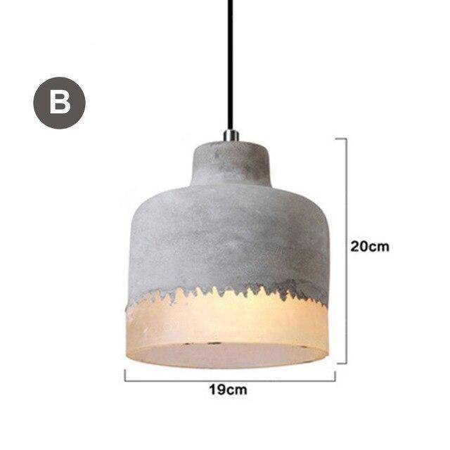 Suspension design LED en ciment avec abat-jour de plusieurs formes Loft - vue 9 sur 9
