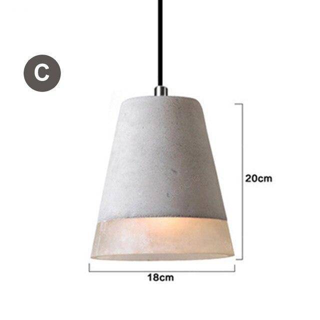 Suspension design LED en ciment avec abat-jour de plusieurs formes Loft - vue 8 sur 9