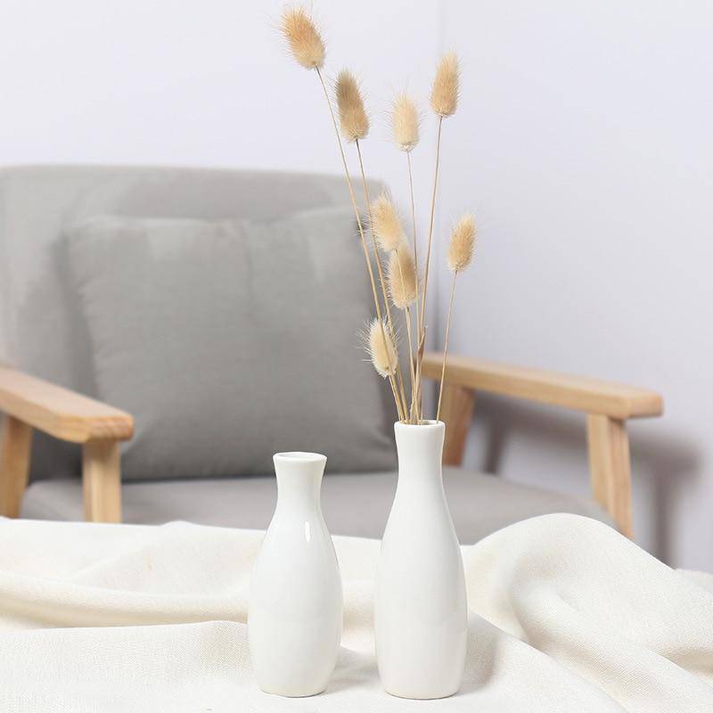 Vase arrondi moderne blanc style Flower - vue 3 sur 5
