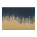 Tapis rectangle vintage bleu et jaune Slip