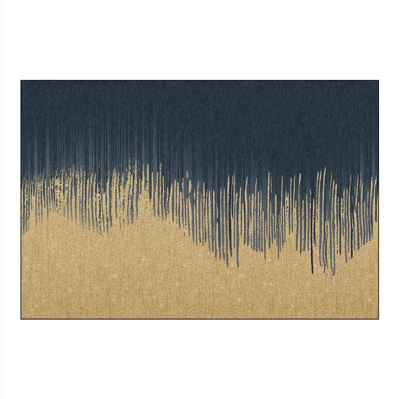 Tapis rectangle vintage bleu et jaune Slip - vue 5 sur 5