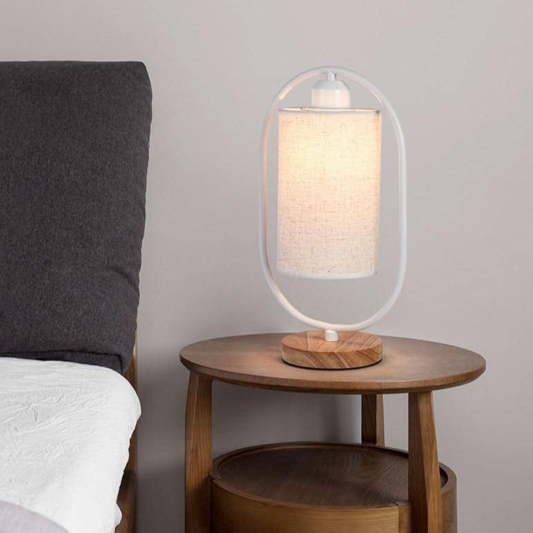 Lampe à poser moderne LED avec anneau et abat-jour tissu Nordic - vue 7 sur 6