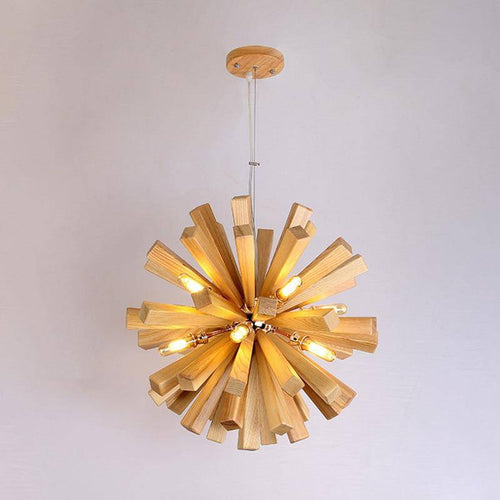 Suspension design à LED en bois style Wongshi