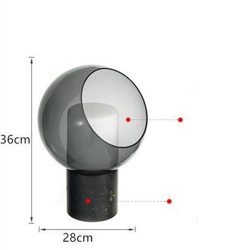 Lampe à poser design LED en marbre avec boule en verre Luxury - vue 8 sur 9
