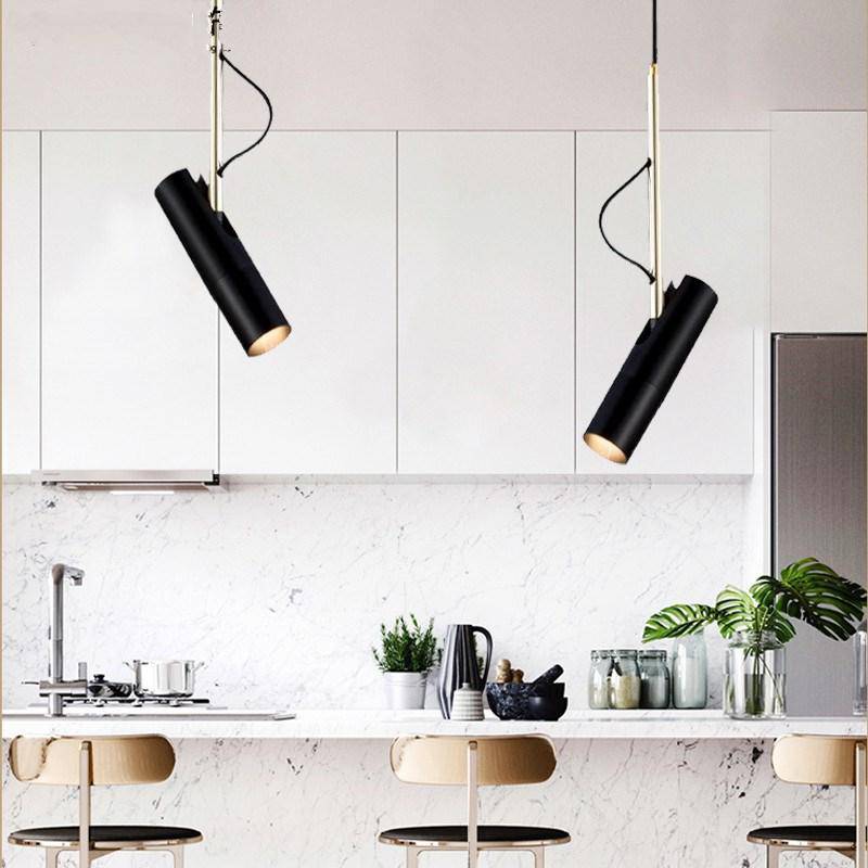 Suspension design LED cylindrique en métal style Hang - vue 3 sur 7