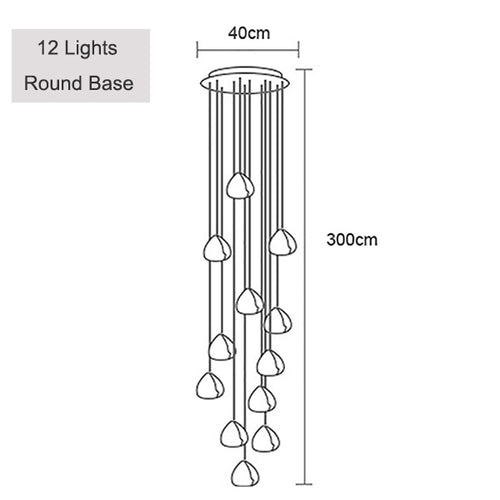 Lustre moderne LED en forme de glaçons en cristal Jaione