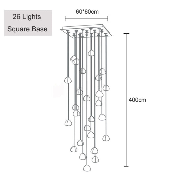 Lustre moderne LED en forme de glaçons en cristal Jaione