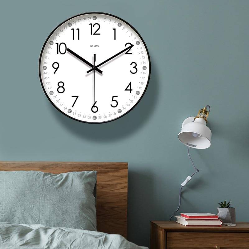Horloge murale ronde avec chiffres noirs Minute - vue 5 sur 5