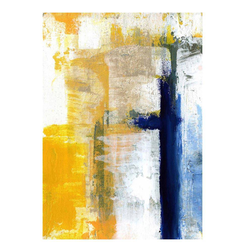 Tapis rectangle au style abstrait jaune et bleu Oil - vue 4 sur 4