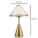 Lampe à poser design LED avec socle conique en métal doré