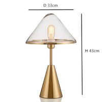 Design LED table lamp with gold metal conical base