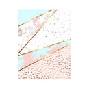 Tapis rectangle rose et doré style géométrique