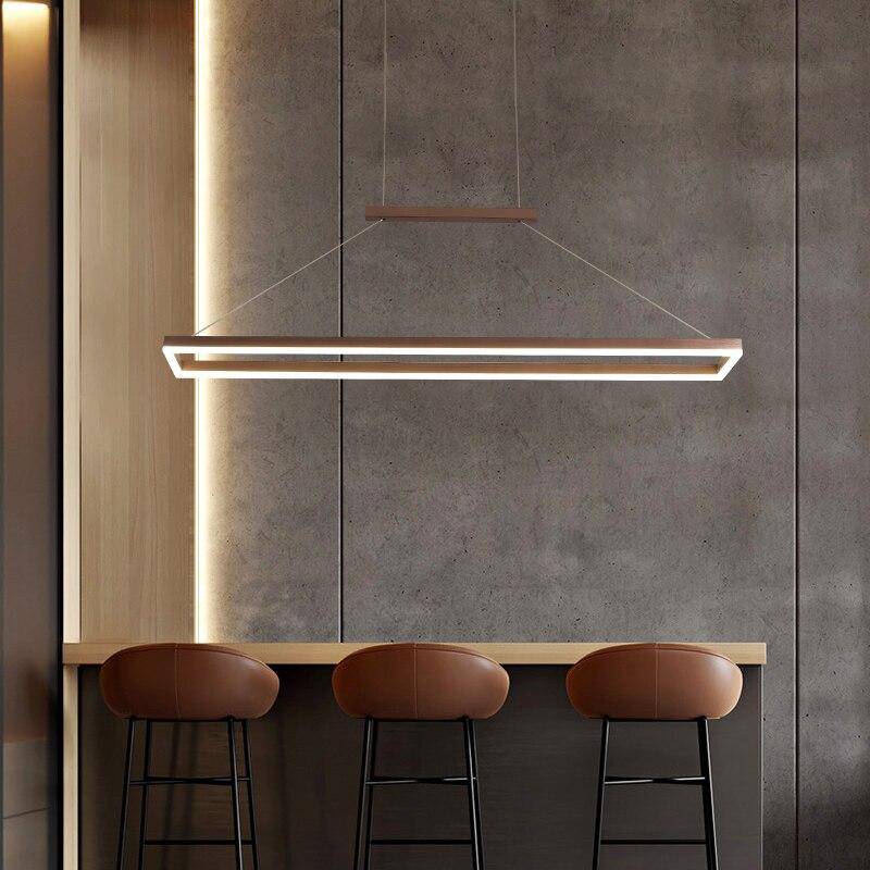 Lustre design moderne LED arrondi en métal doré ou marron Lofty - vue 4 sur 7