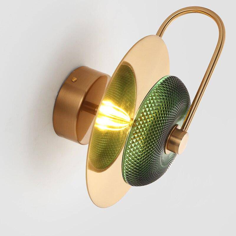 Applique murale design à LED avec disque et verre cristal Hôtel - vue 4 sur 8