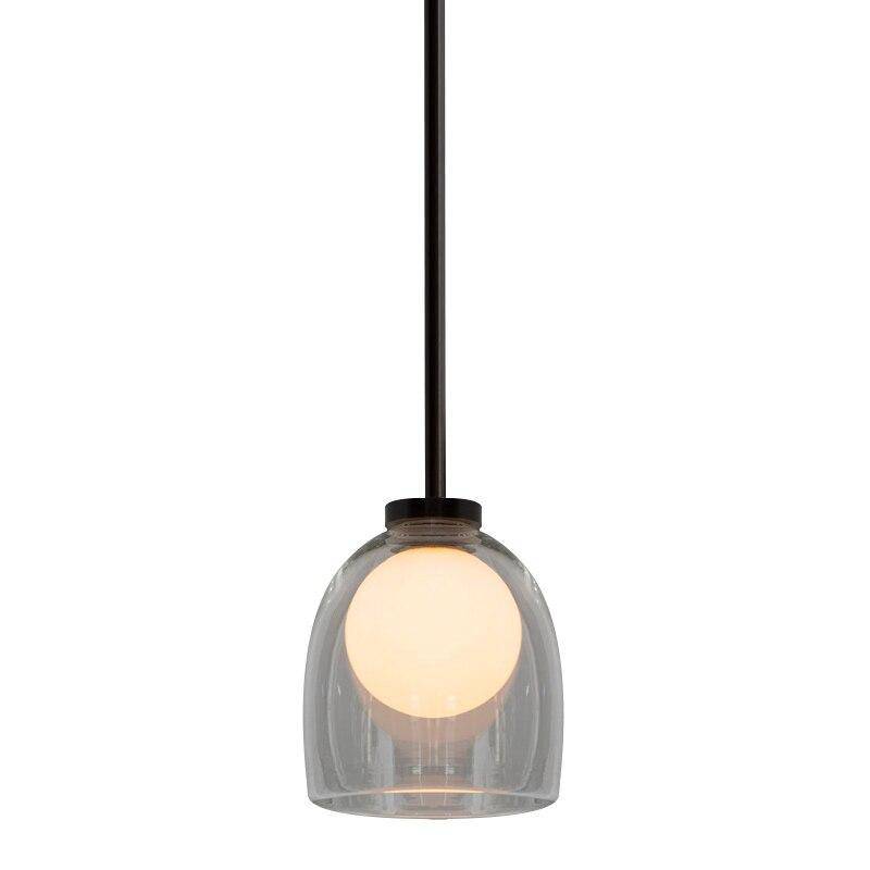 Suspension design en verre fumé avec boule intérieur - vue 11 sur 11