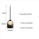 Suspension design en verre fumé avec boule intérieur