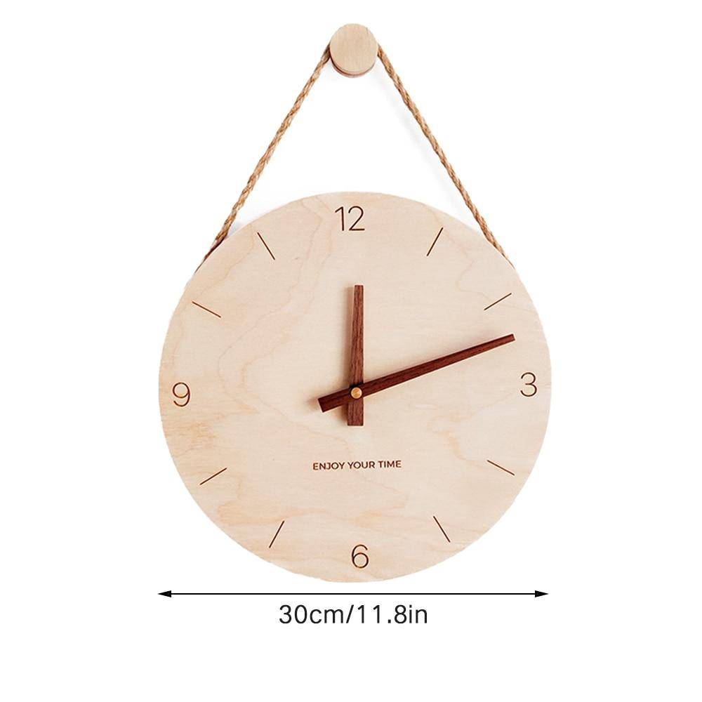 Horloge murale suspendue en bois style japonais - vue 5 sur 6