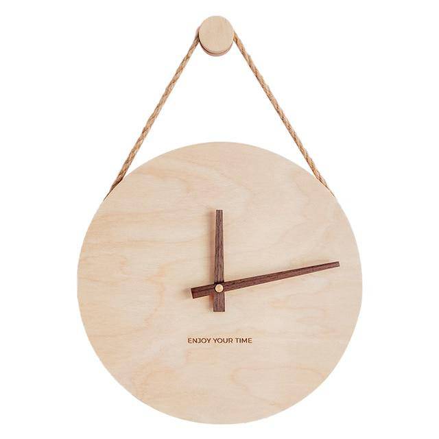 Horloge murale suspendue en bois style japonais - vue 4 sur 6