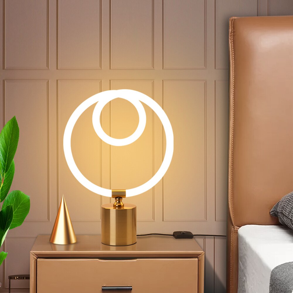 Lampe à poser moderne LED avec anneaux lumineux Severina - vue 3 sur 6