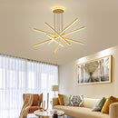 Lustre moderne LED en forme d'étoile métallique doré Alaikari