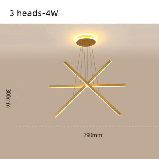 Lustre moderne LED en forme d'étoile métallique doré Alaikari - vue 9 sur 11