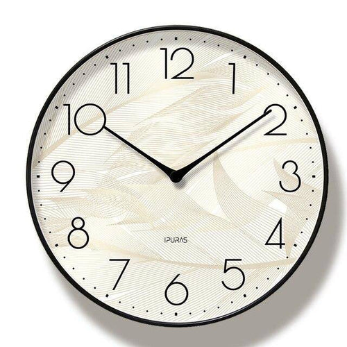 Horloge murale ronde avec fond beige Chansrun