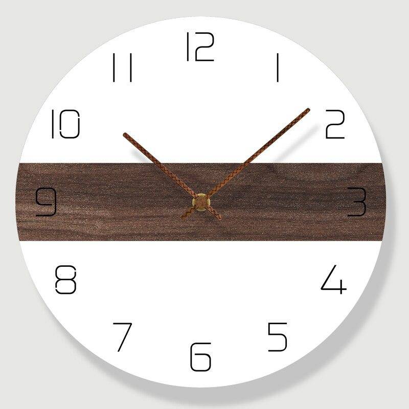Horloge murale ronde bicolore avec bande et chiffres 30cm - vue 7 sur 7