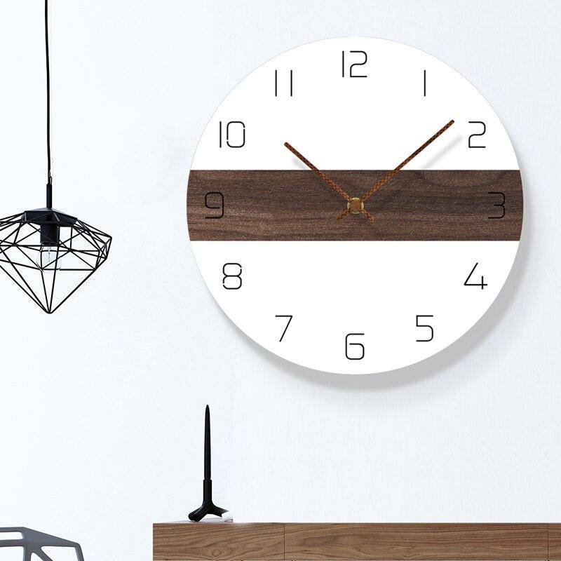 Horloge murale ronde bicolore avec bande et chiffres 30cm - vue 4 sur 7