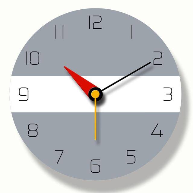 Horloge murale ronde bicolore avec bande et chiffres 30cm - vue 5 sur 7