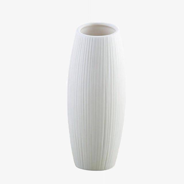 Vase en céramique design blanc minimaliste - vue 2 sur 6