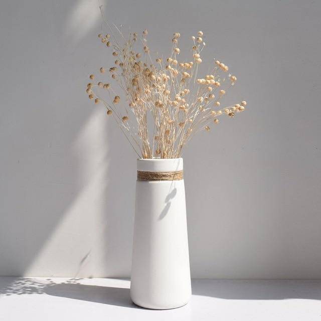 Vase moderne en céramique blanc style Japan Artist - vue 5 sur 8