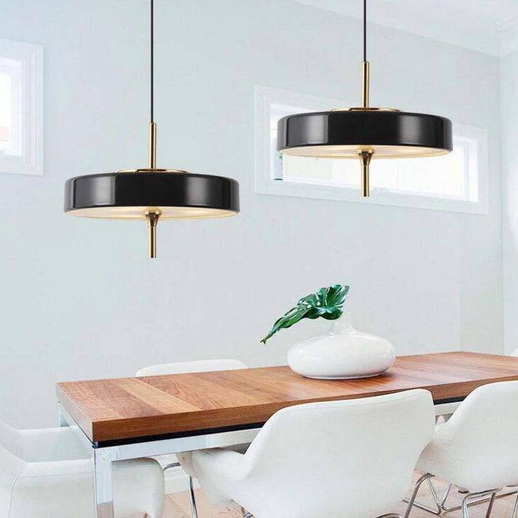 Suspension design LED avec abat-jour circulaire en métal style Juna - vue 4 sur 9