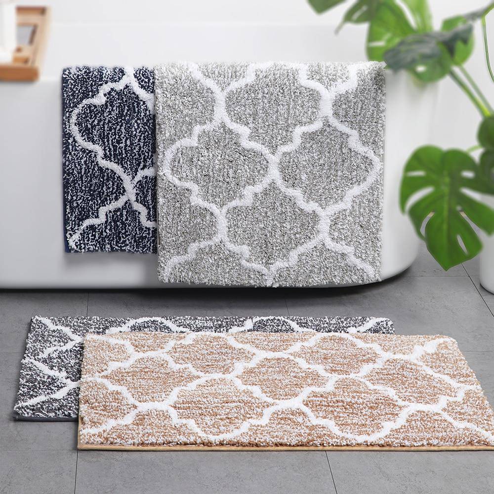 Tapis de bain rectangle en microfibres coloré à motifs Moro - vue 5 sur 9