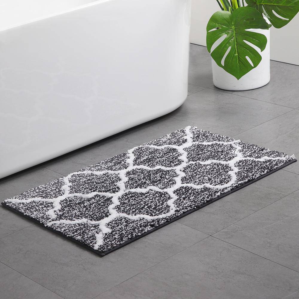 Tapis de bain rectangle en microfibres coloré à motifs Moro - vue 2 sur 9