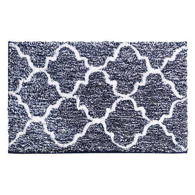 Tapis de bain rectangle en microfibres coloré à motifs Moro - vue 7 sur 9
