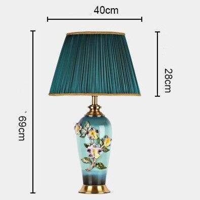 Lampe à poser LED en céramique colorée avec abat-jour style Japonais - vue 2 sur 2