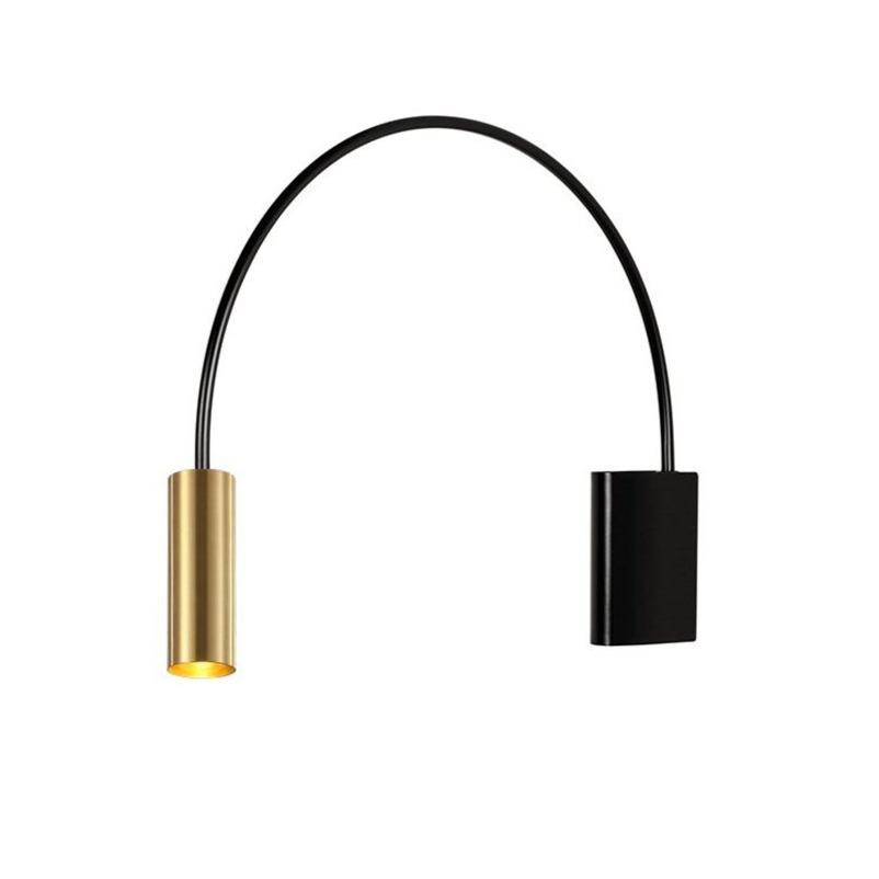 Applique murale design LED en cylindre métal doré Sconce - vue 5 sur 5