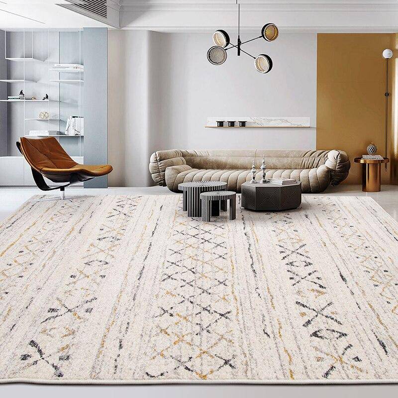 Tapis rectangle beige style scandinave - vue 3 sur 6