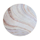 Tapis rond blanc et rose style abstrait Fluffy