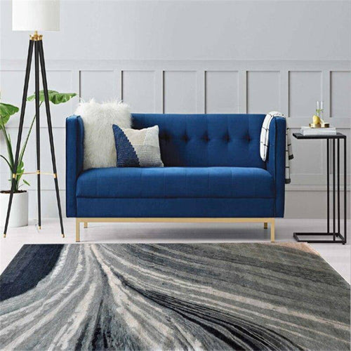 Tapis rectangle gris aux lignes abstrait - vue 2 sur 5