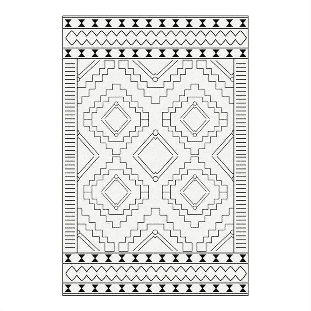 Tapis berbère rectangle moderne à motifs géométrique Figure - vue 5 sur 5