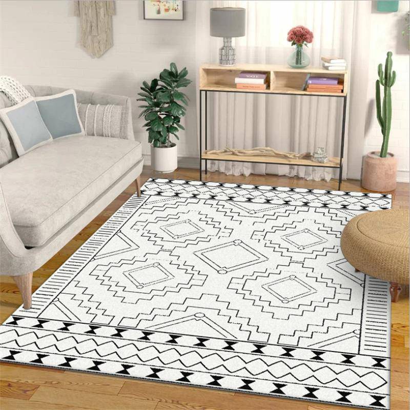 Tapis berbère rectangle moderne à motifs géométrique Figure - vue 3 sur 5