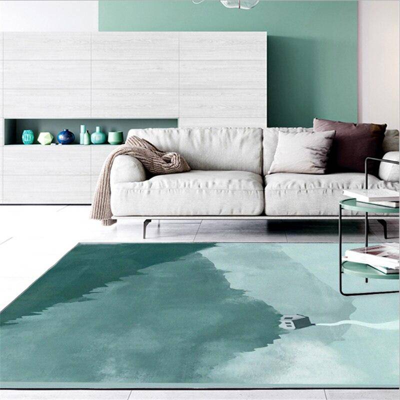 Tapis design rectangle abstrait vert Lake - vue 2 sur 4