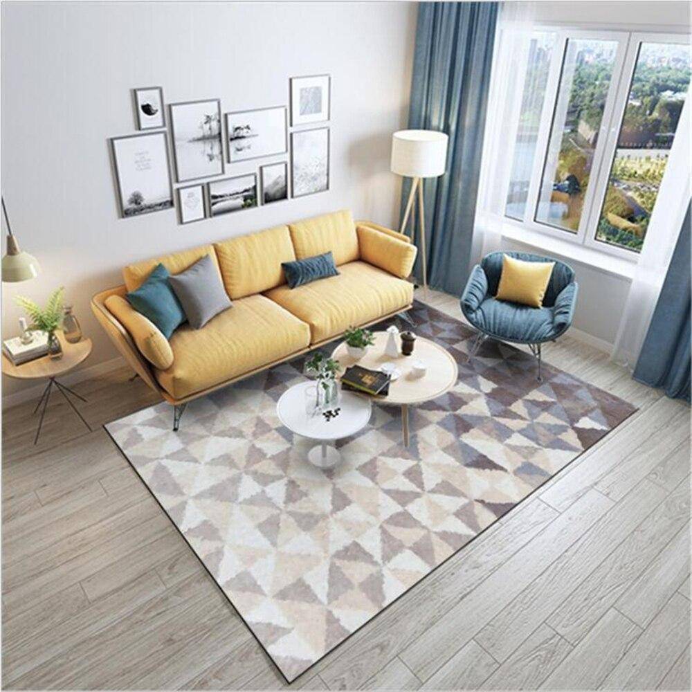 Tapis rectangle scandinave tons de beige - vue 3 sur 5