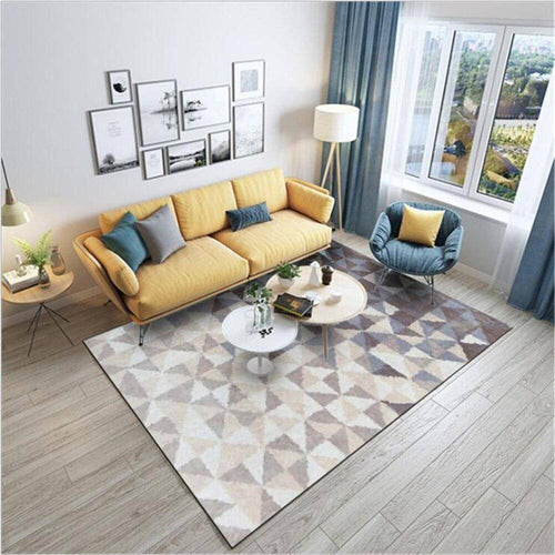 Tapis rectangle scandinave tons de beige - vue 3 sur 5