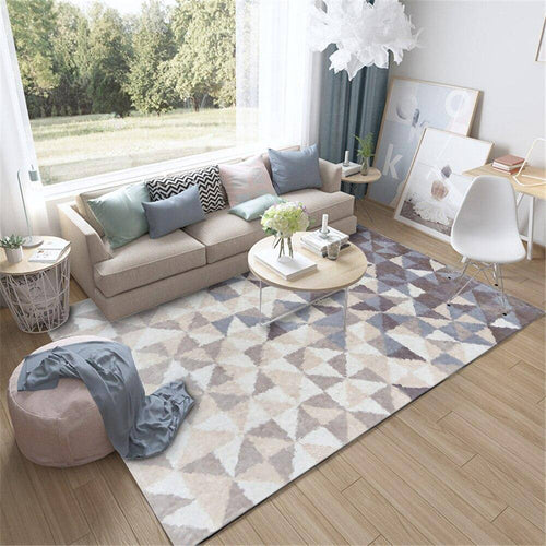 Tapis rectangle scandinave tons de beige - vue 2 sur 5