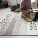Tapis rectangle marron et beige style Japonais A
