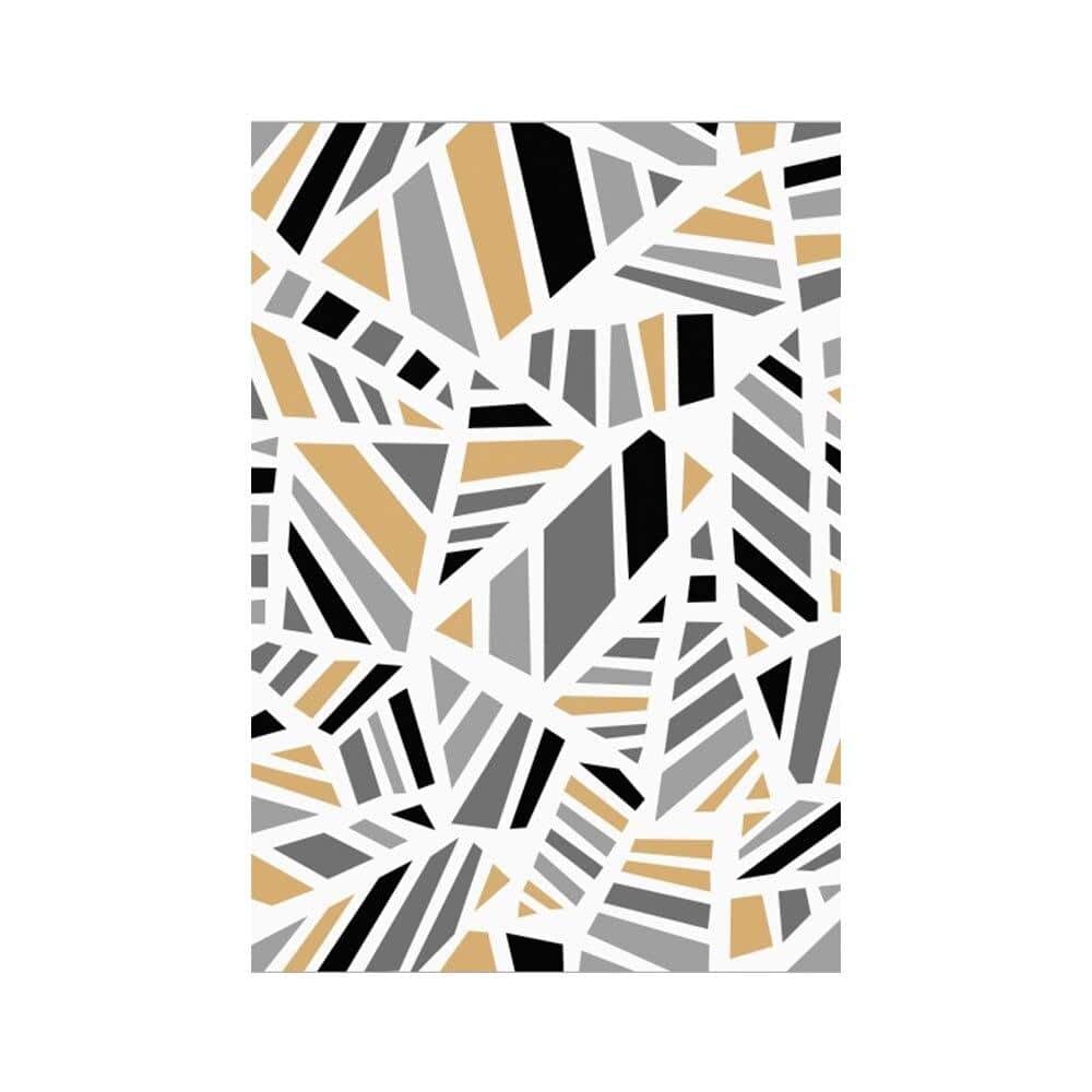 Tapis moderne rectangle à formes géométriques rayées Line - vue 5 sur 5